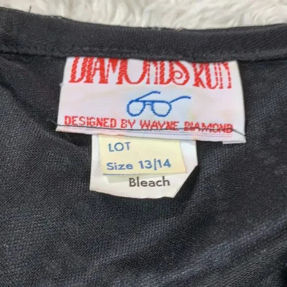 Vintage 80s Diamonds Run drop waist glitter gown, 13/14 - Picture 7 of 8